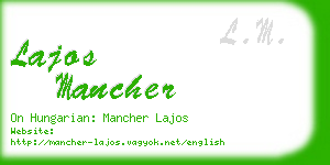 lajos mancher business card